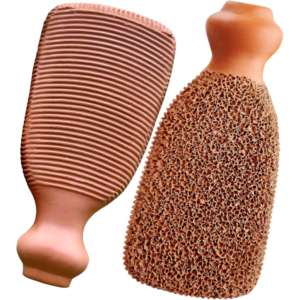 Farmer's Craft Natural Terra Cotta Pumice Stone front view for foot exfoliation