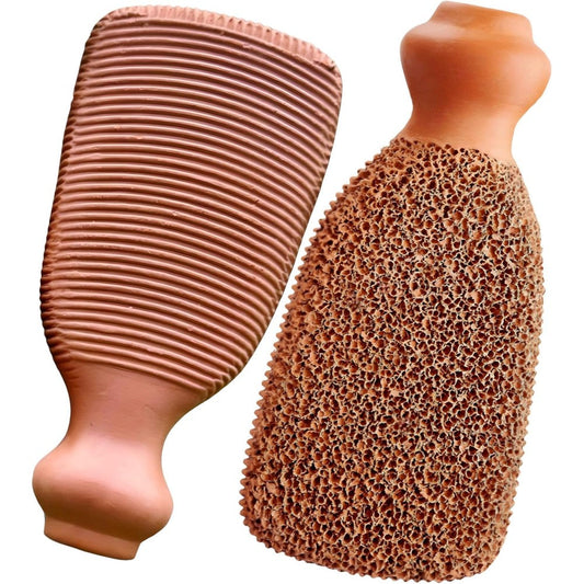 Farmer's Craft Natural Terra Cotta Pumice Stone front view for foot exfoliation