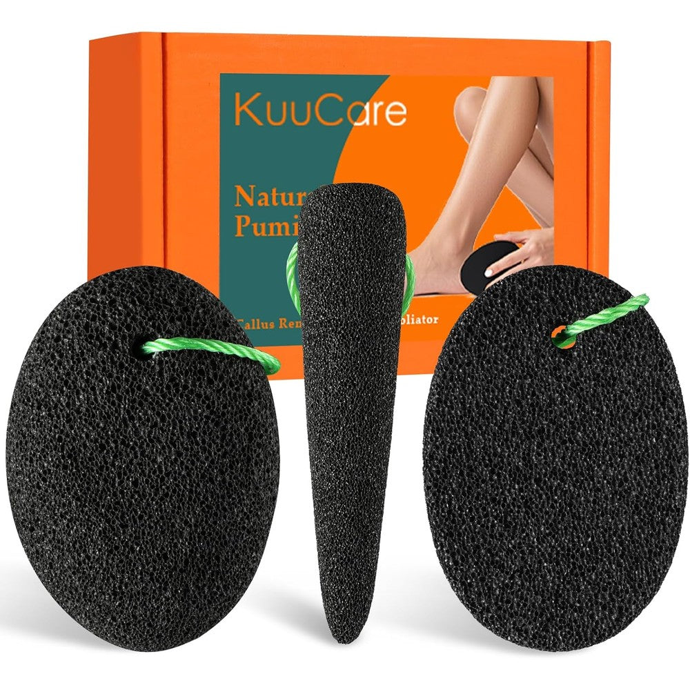 KuuCare Natural Earth Lava Pumice Stone 3 Pack front view