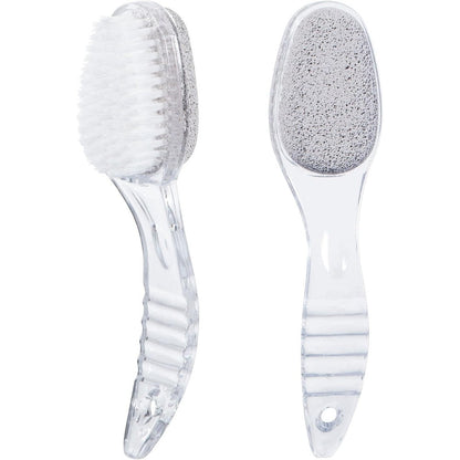 Ooloveminso 2 Pcs Foot Bristle Brush And Pumice Stone Scrubber Set For Callus Removal And Exfoliation Transparent - Image 1