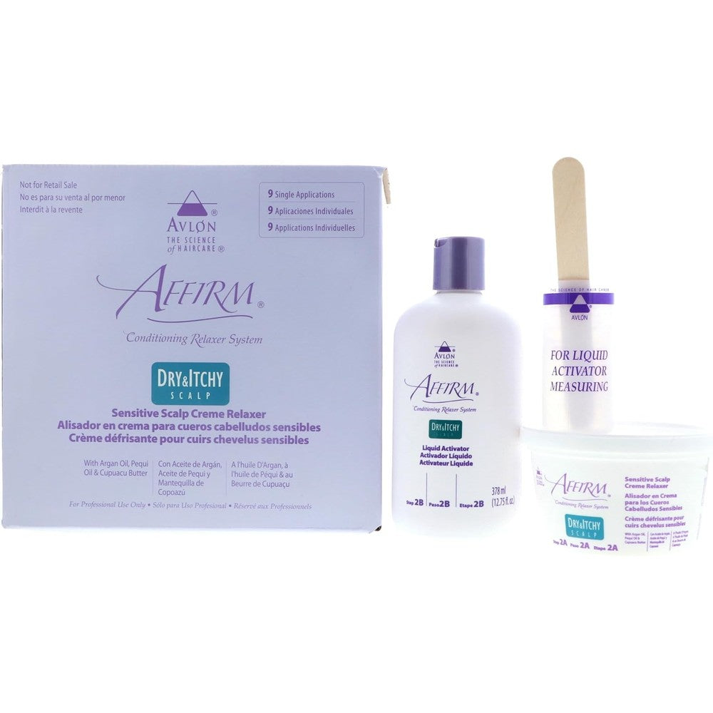 Avlon Affirm Dry and Itchy Scalp Sensitive Relaxer kit front view