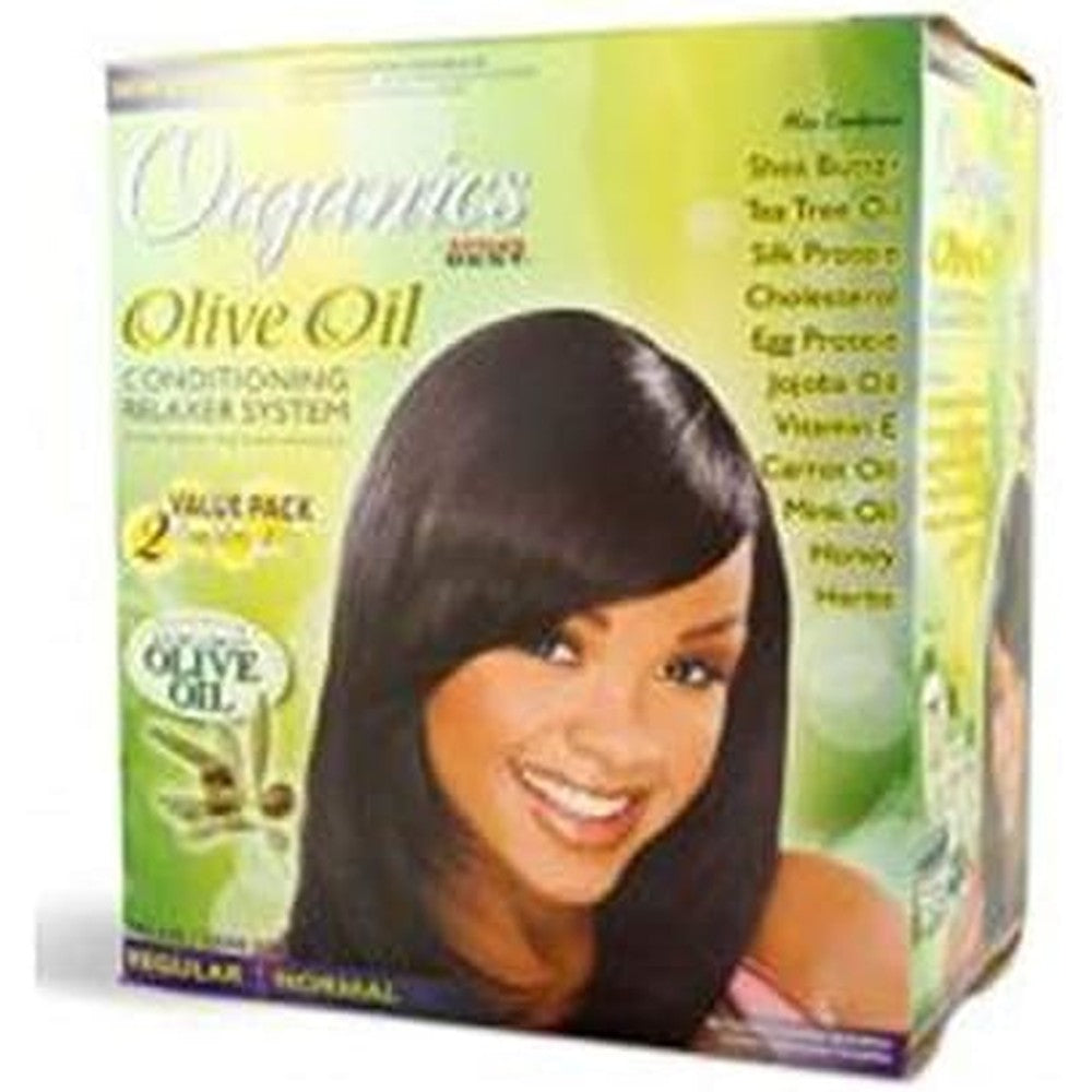Africa's Best Organics Olive Oil Conditioning Relaxer System Regular 2 Application Kit front view