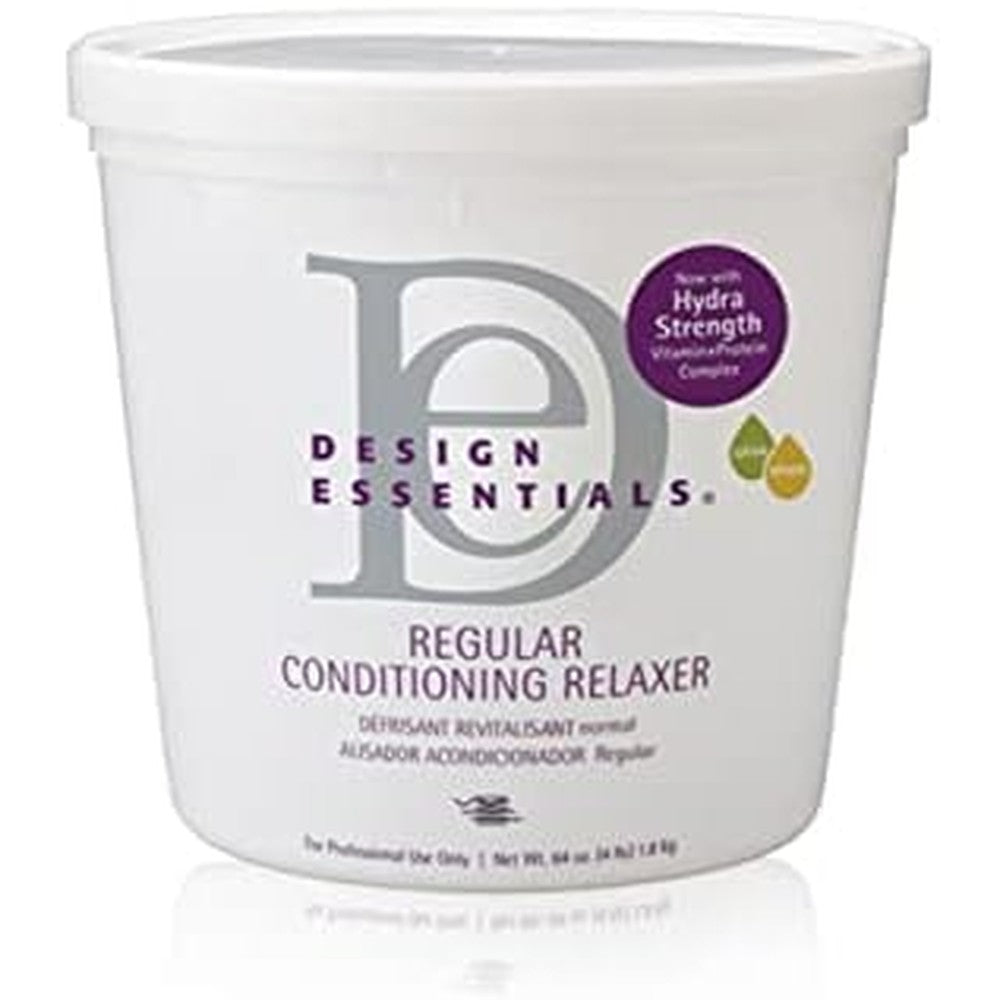 Design Essentials Regular Conditioning Relaxer four pound tub front view for salon hair straightening