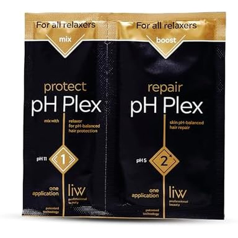 LIW pH Plex Relaxer Steps 1 and 2 front view packaging for home bond repair