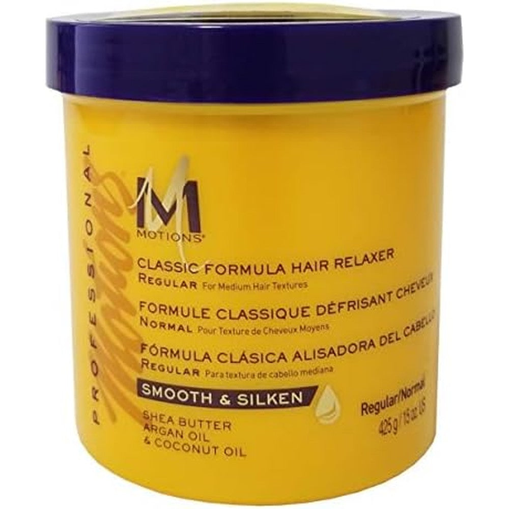 Motions Smooth And Straighten Hair Relaxer Regular Pack front view salon quality hair straightening cream