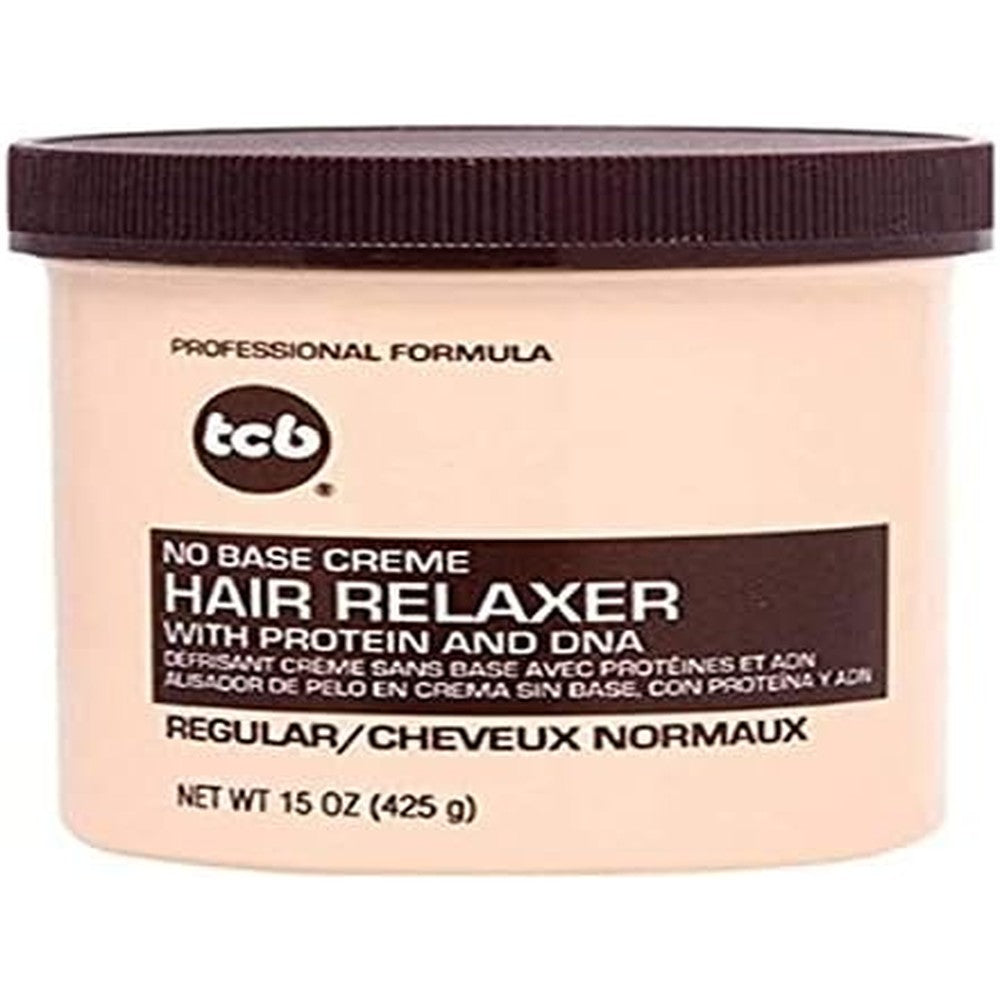 Tcb No Base Creme Hair Relaxer Regular 15 Ounce jar front view