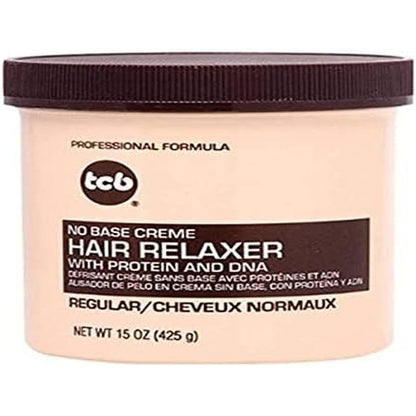Tcb No Base Creme Hair Relaxer Regular 15 Ounce jar front view