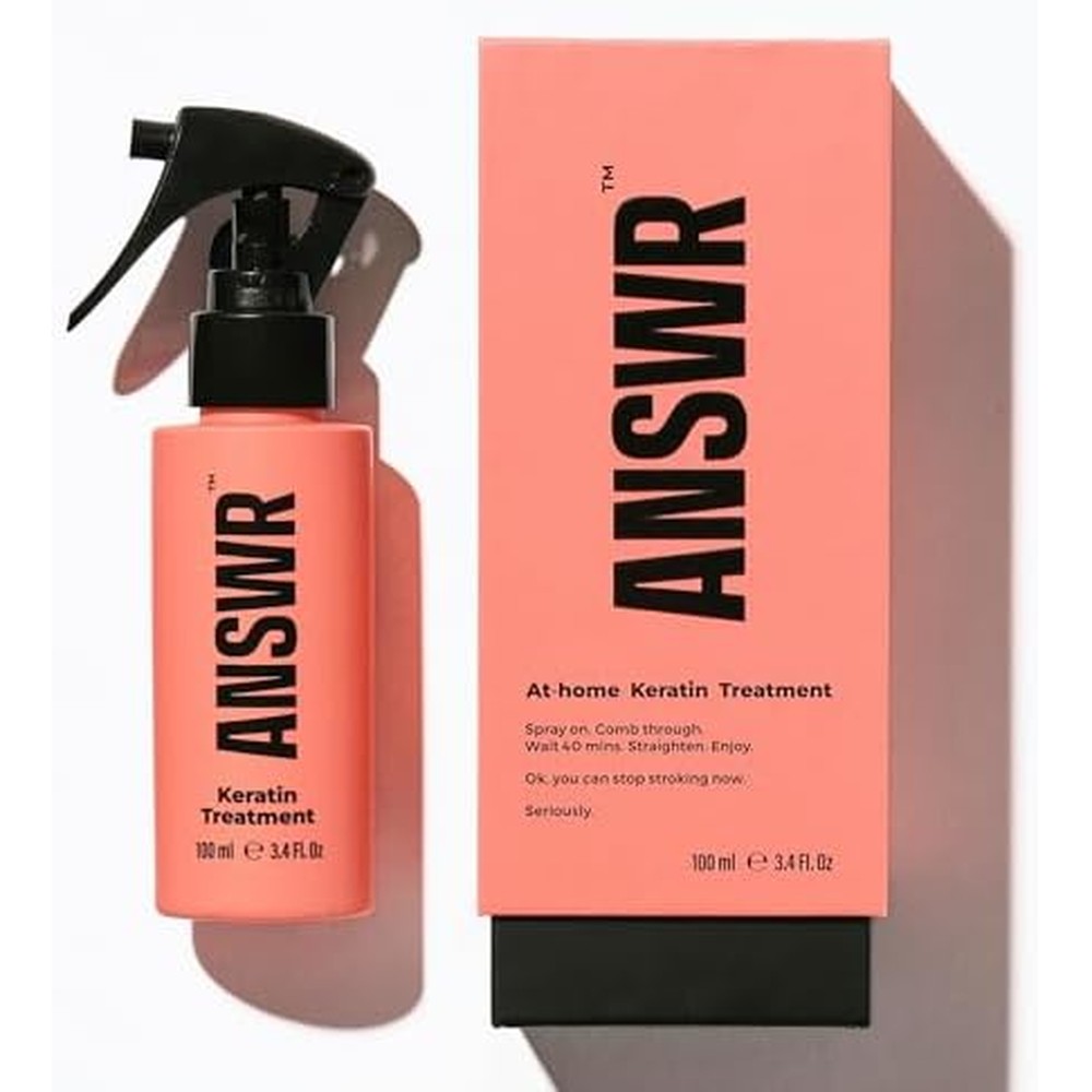 ANSWR At Home Brazilian Keratin Hair Treatment front view bottle for salon smooth hair