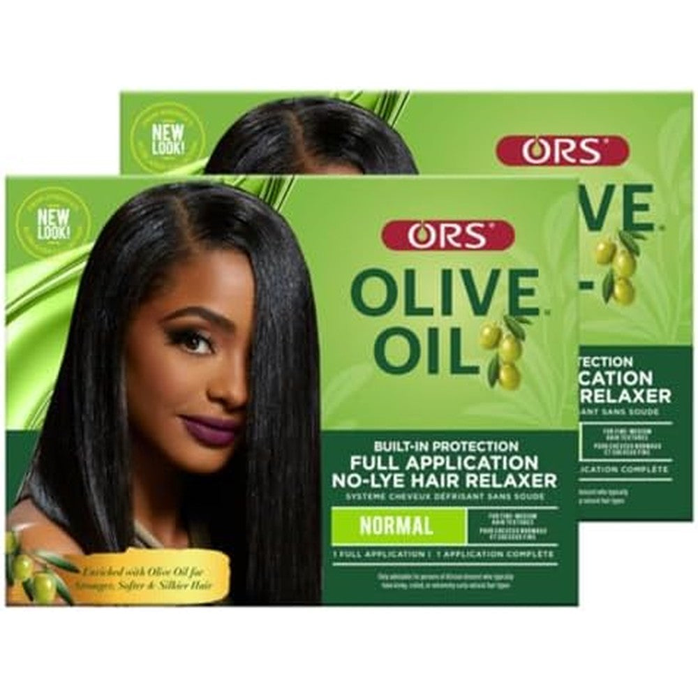 ORS Olive Oil Built-In Protection No-Lye Hair Relaxer Normal Strength front view packaging for hair straightening