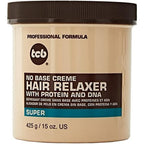 TCB No Base Creme Hair Relaxer front view showing the 15 ounce jar packaging.