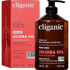 Cliganic jojoba oil 16 oz bulk bottle with pump for hair and skin care