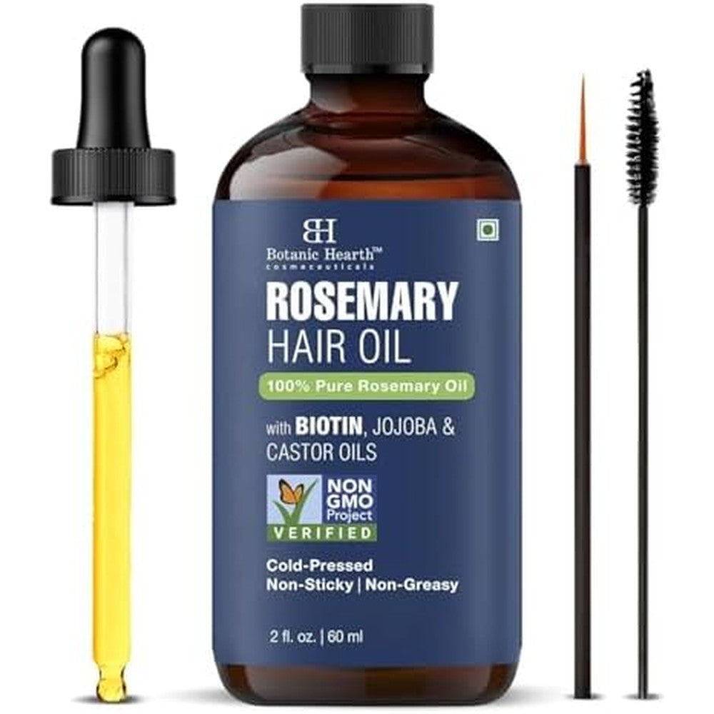 Botanic Hearth Rosemary Oil for Hair Growth bottle with biotin and castor oil