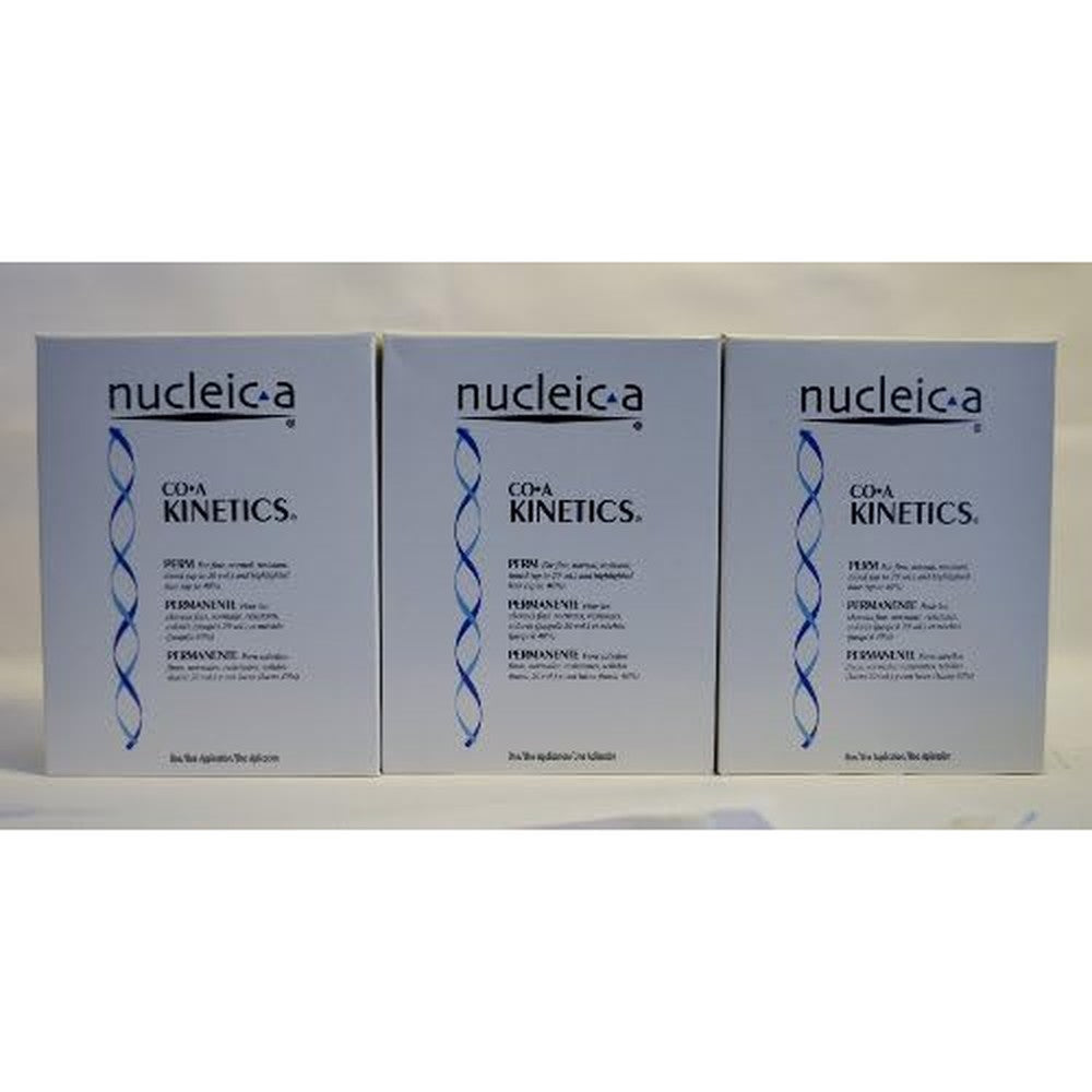 Nucleic A Co-A Kinetics Perm three pack front view salon grade waving solution