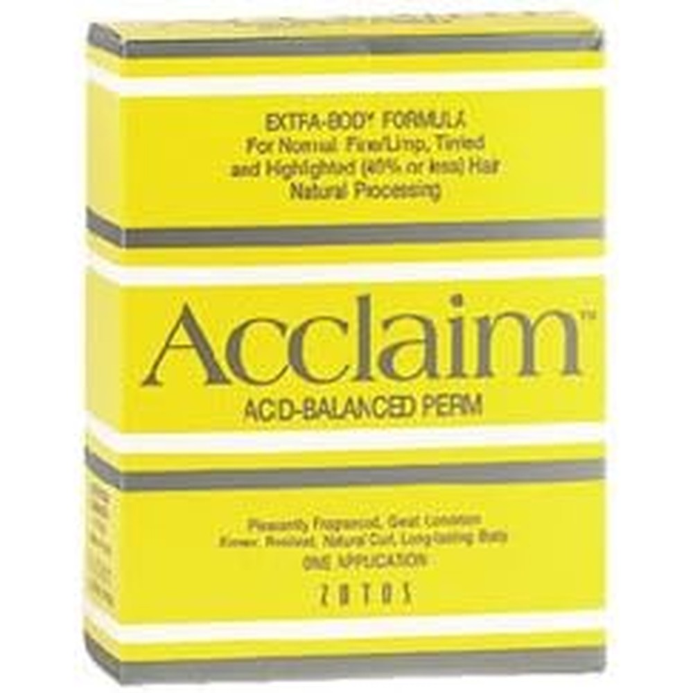 Zotos Acclaim Acid Balanced Hair Perm Extra Body front view professional hair texturizing kit.