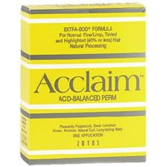 Zotos Acclaim Acid Balanced Hair Perm Extra Body front view professional hair texturizing kit.
