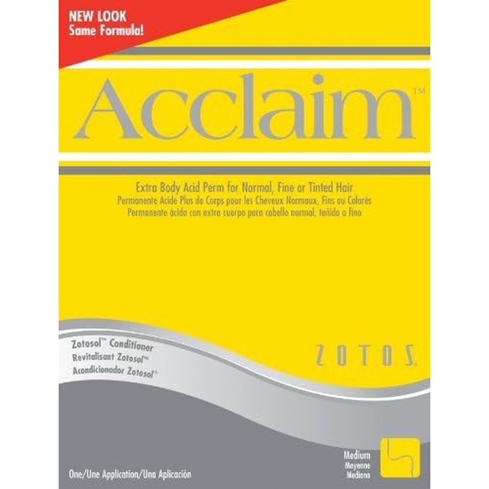 Zotos Acclaim Extra Body Acid Perm single application kit box front view for salon quality curls