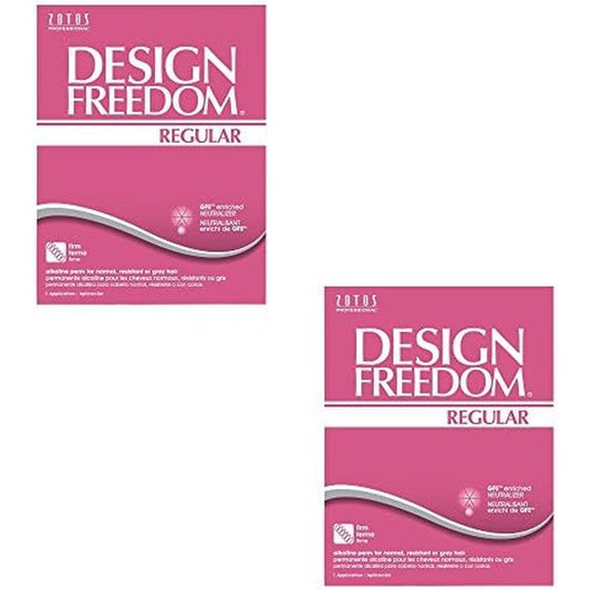 Zotos Quantum Design Freedom Regular Alkaline Perm front packaging displaying two pack text and grapefruit extract benefits