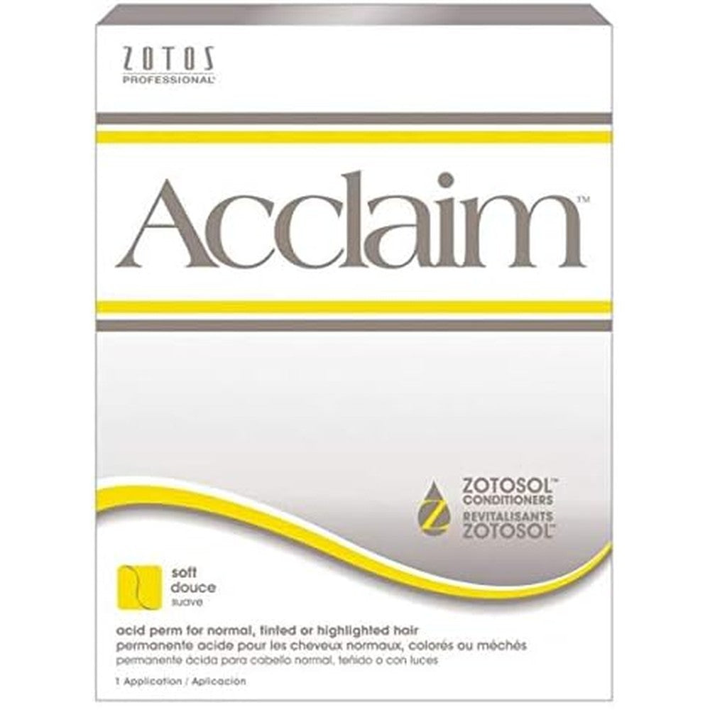 Zotos Professional Acclaim Regular Acid Perm White Box packaging front view showing authentic professional salon hair permanent kit.