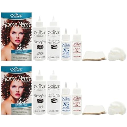 Ogilvie Salon Styles Home Perm Original front view of the two piece box packaging for salon quality curls.