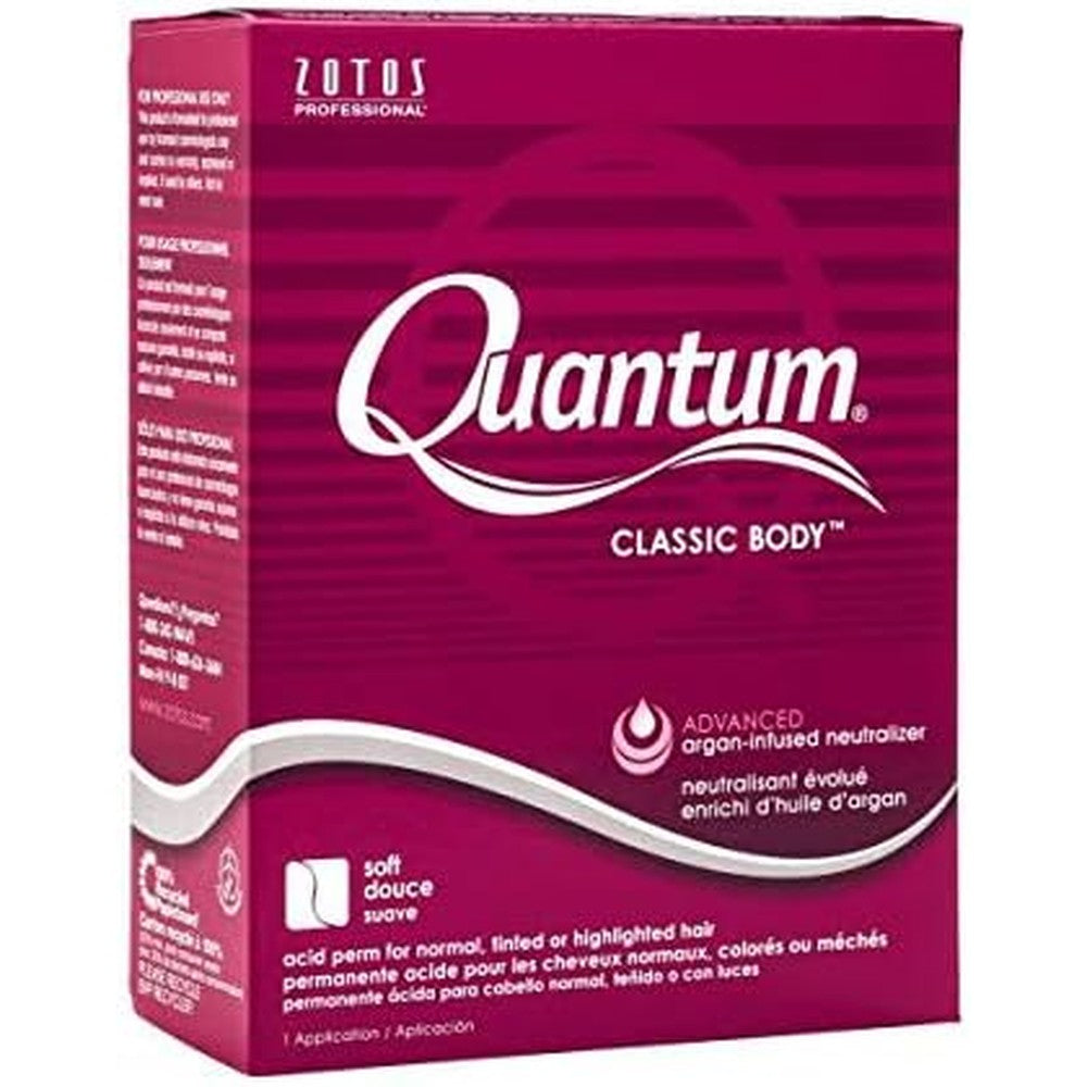Quantum Classic Body Acid Perm Burgundy six pack box front view showcasing professional hair texturizing kit.