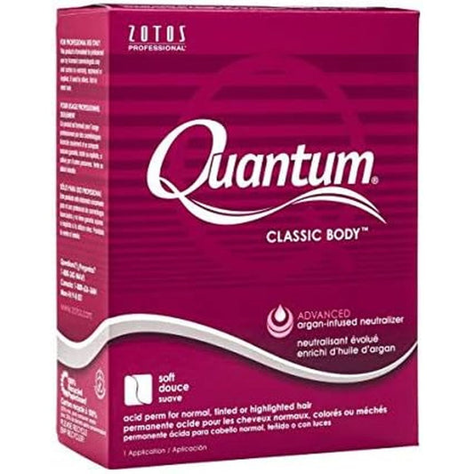Quantum Classic Body Acid Perm Burgundy six pack box front view showcasing professional hair texturizing kit.