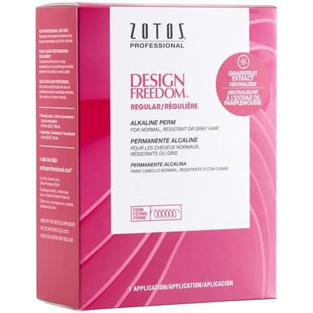 Design Freedom Regular Alkaline Perm front packaging view highlighting professional salon formulation.