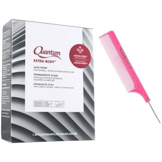 Quantum by AGEBeautiful Extra Body Advanced Acid Perm box packaging front view containing salon volume hair waving kit