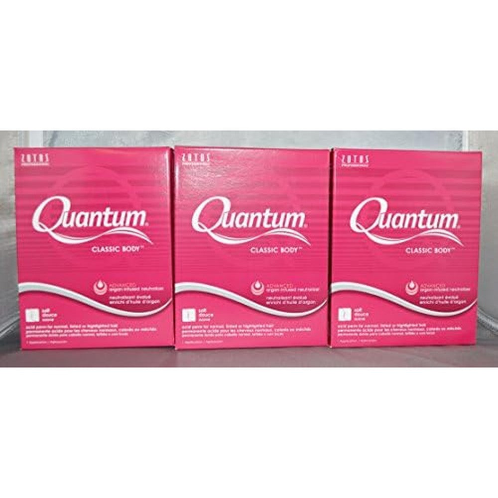 Quantum Classic Body Acid Perm three pack box front view showing salon wave formula.