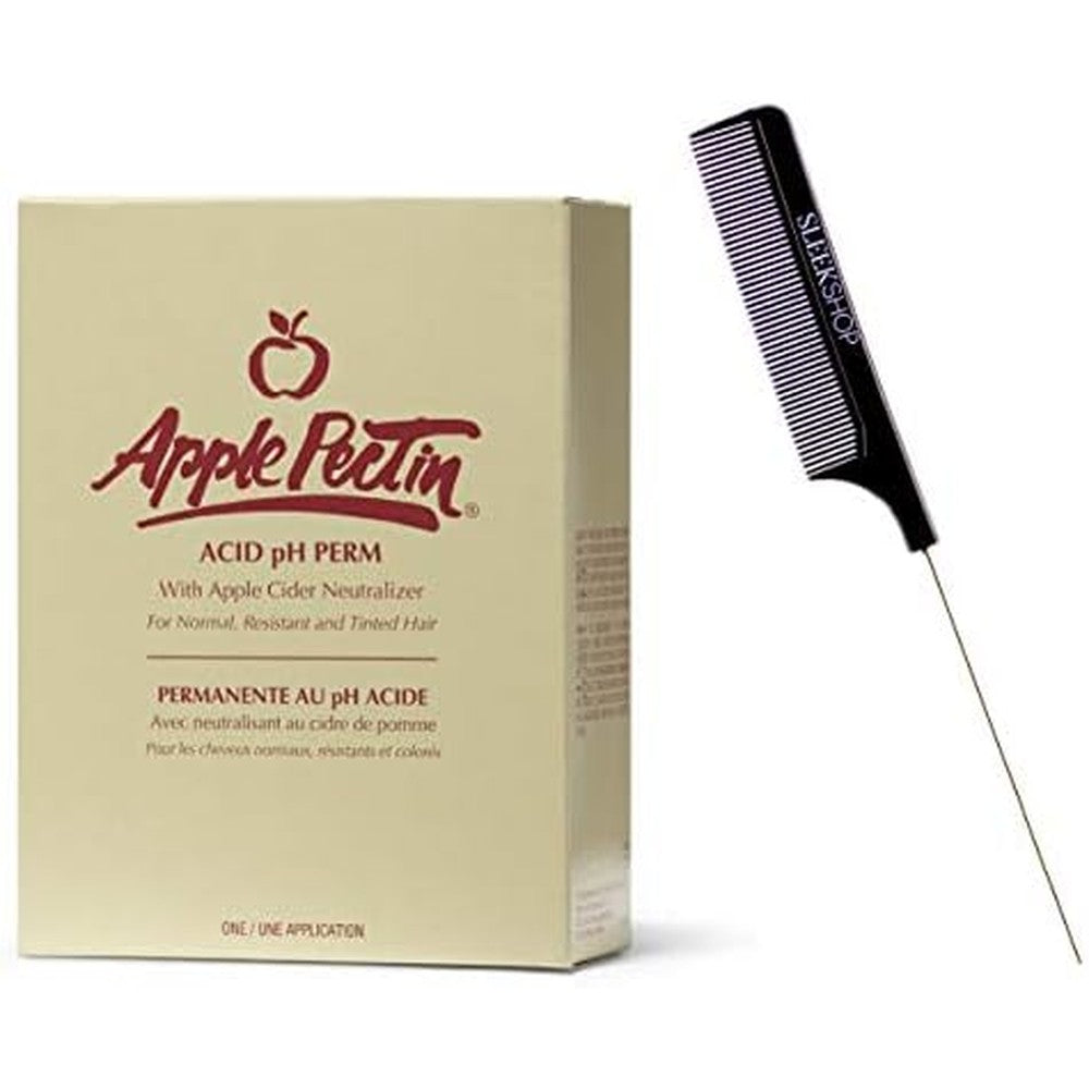 Quantum by AGEBeautiful Apple Pectin Acid pH Perm kit with steel pin rat tail comb front view