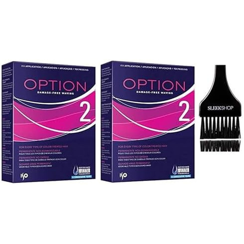 ISO Option 2 Perm Damage Free Waving Lotion package front view for authentic USA hair styling