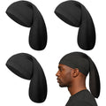 Tatuo large satin dreadlock sleeping cap front view showing the adjustable band and long sleeve design.