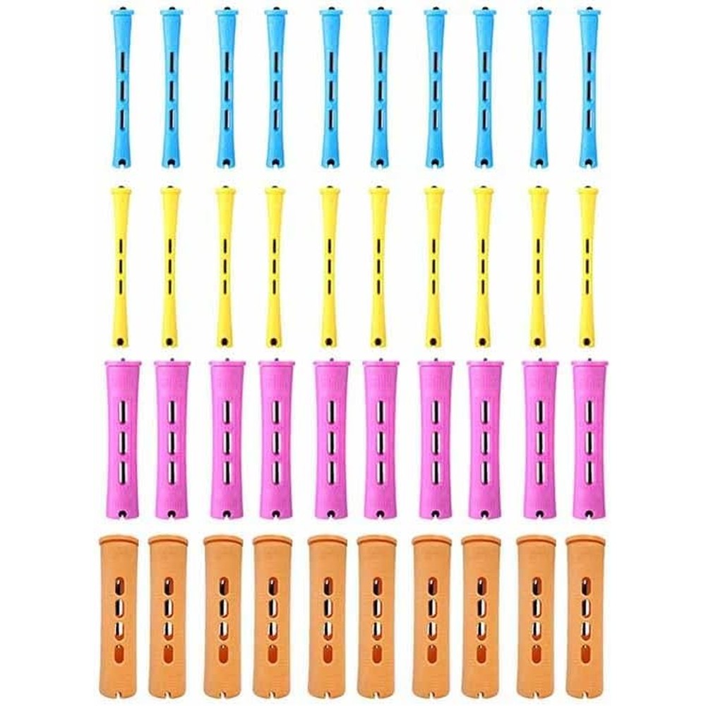 Lovppy hair perm rods set front view highlighting four colorful sizes for heatless curling