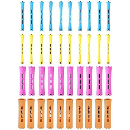 Lovppy hair perm rods set front view highlighting four colorful sizes for heatless curling