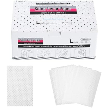Desenda disposable salon perm paper front view of professional salon packaging.