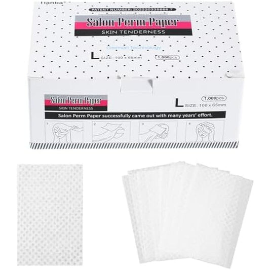 Desenda disposable salon perm paper front view of professional salon packaging.