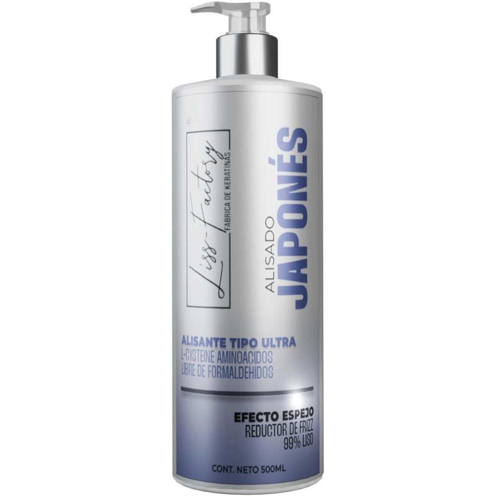 Liss-Factory Japanese Straightening 500 Milliliters bottle front view for hair care.