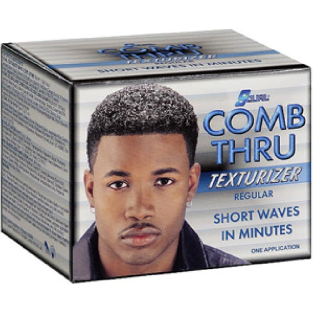 Luster's S-Curl Comb Thru Texturizer Regular kit box front view showing wave styling