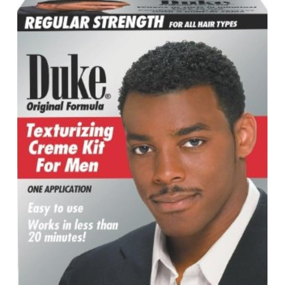 Duke Texturizing Creme Kit for Men Regular Strength front view packaging for hair texturizing