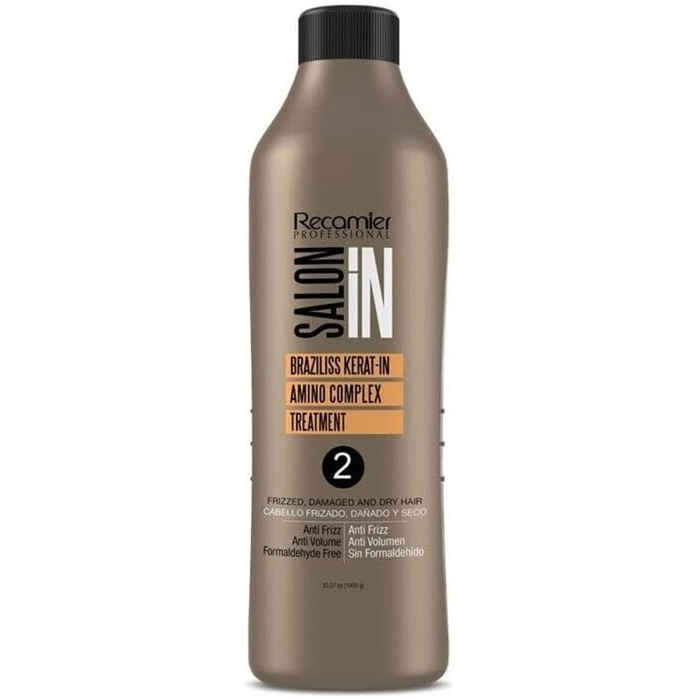 Saloon In Braziliss Permanent Hair Straightener front view salon bottle smoothing treatment
