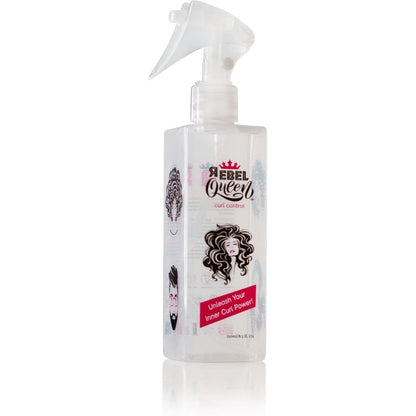 Rebel Queen Curl Control Spray front view bottle for curly hair