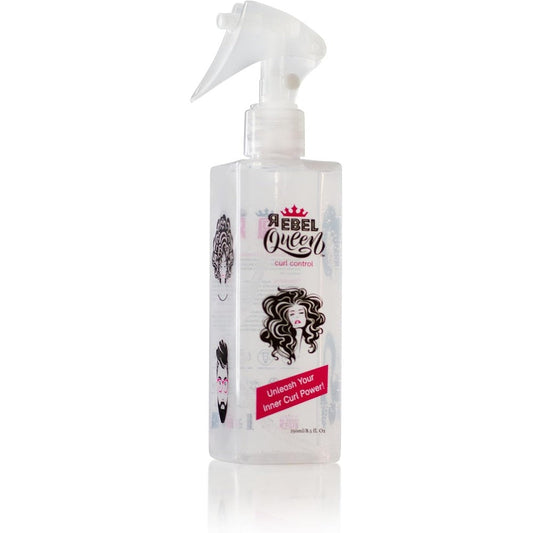Rebel Queen Curl Control Spray front view bottle for curly hair