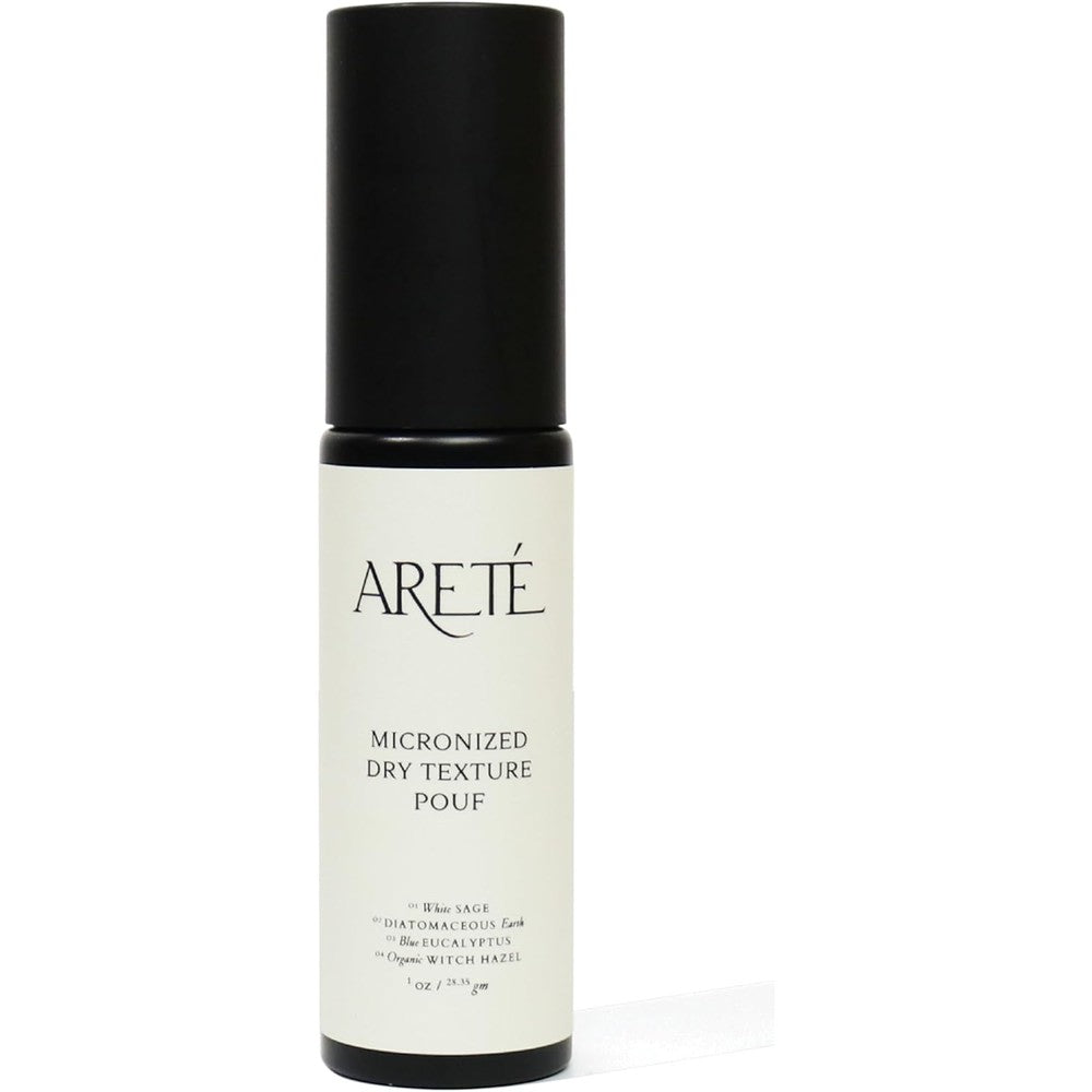 Areté Micronized Dry Texture Pouf 1 Ounce bottle front view