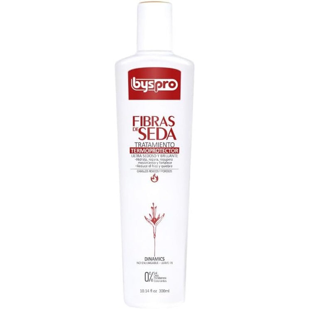 BYS Pro Fibras De Seda Texturizing Treatment 300ml front view bottle showing red logo
