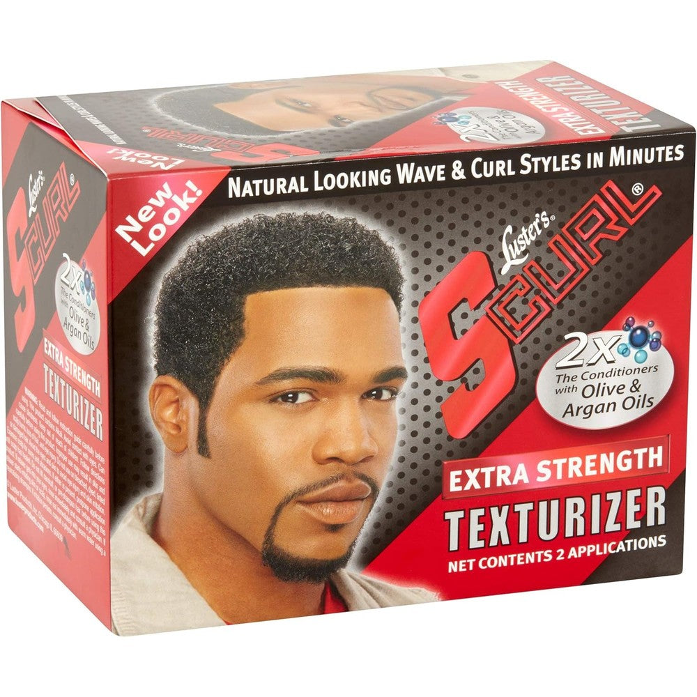 Luster S Curl Comb Thru Texturizer Kit Extra Strength front view package showcasing hair wave definition.