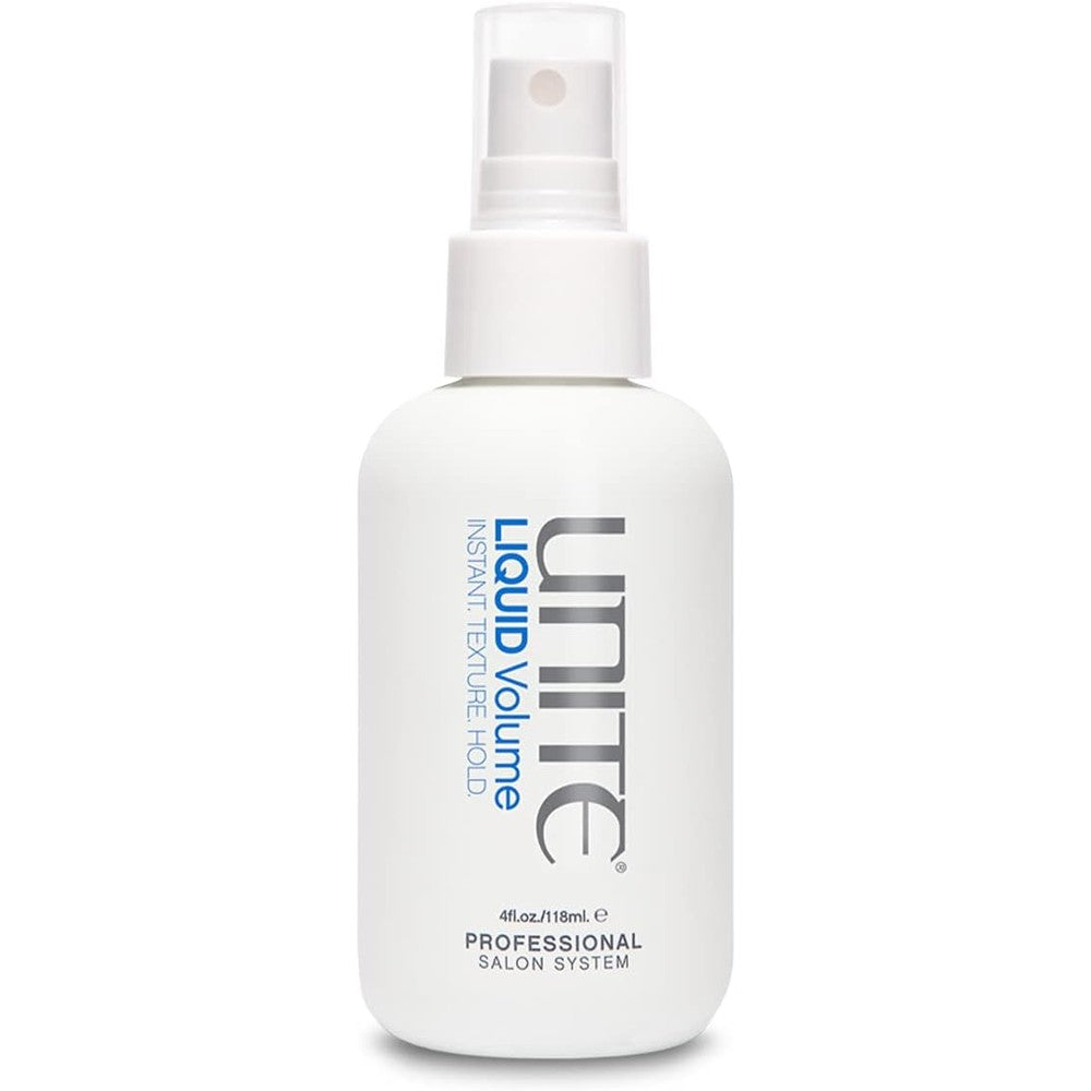 UNITE Hair LIQUID Volume Texture Spray front view of four fluid ounce bottle