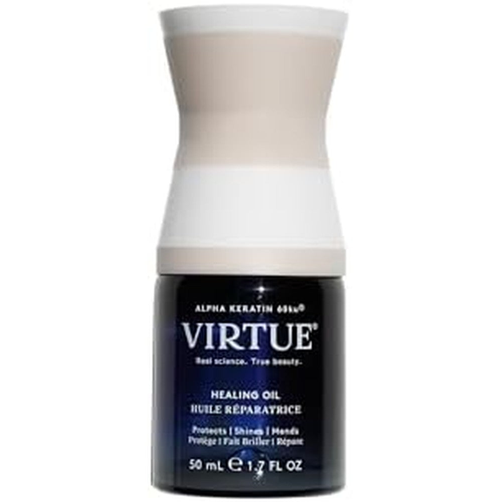 Virtue Healing Hair Oil 1.7 Fluid Ounce bottle front view for premium hair damage repair.