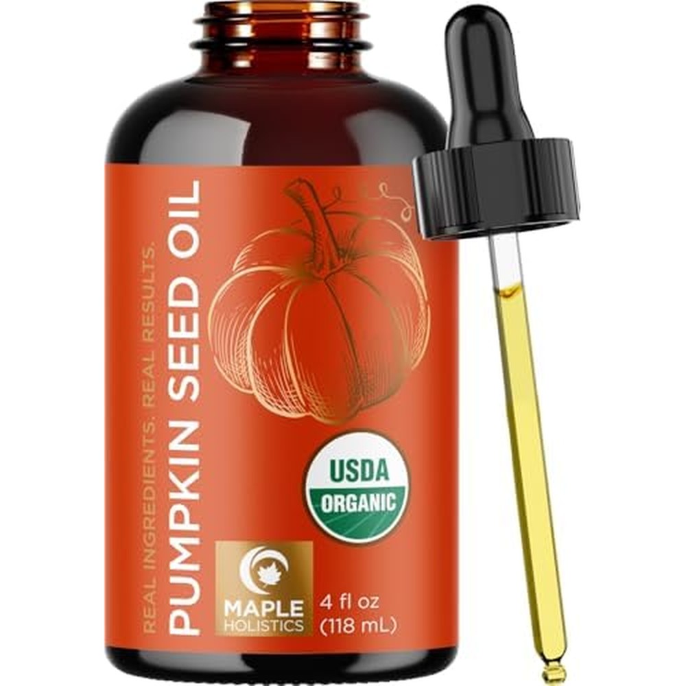 Maple Holistics Organic Pumpkin Seed Oil 4oz bottle best hair oil for hair growth