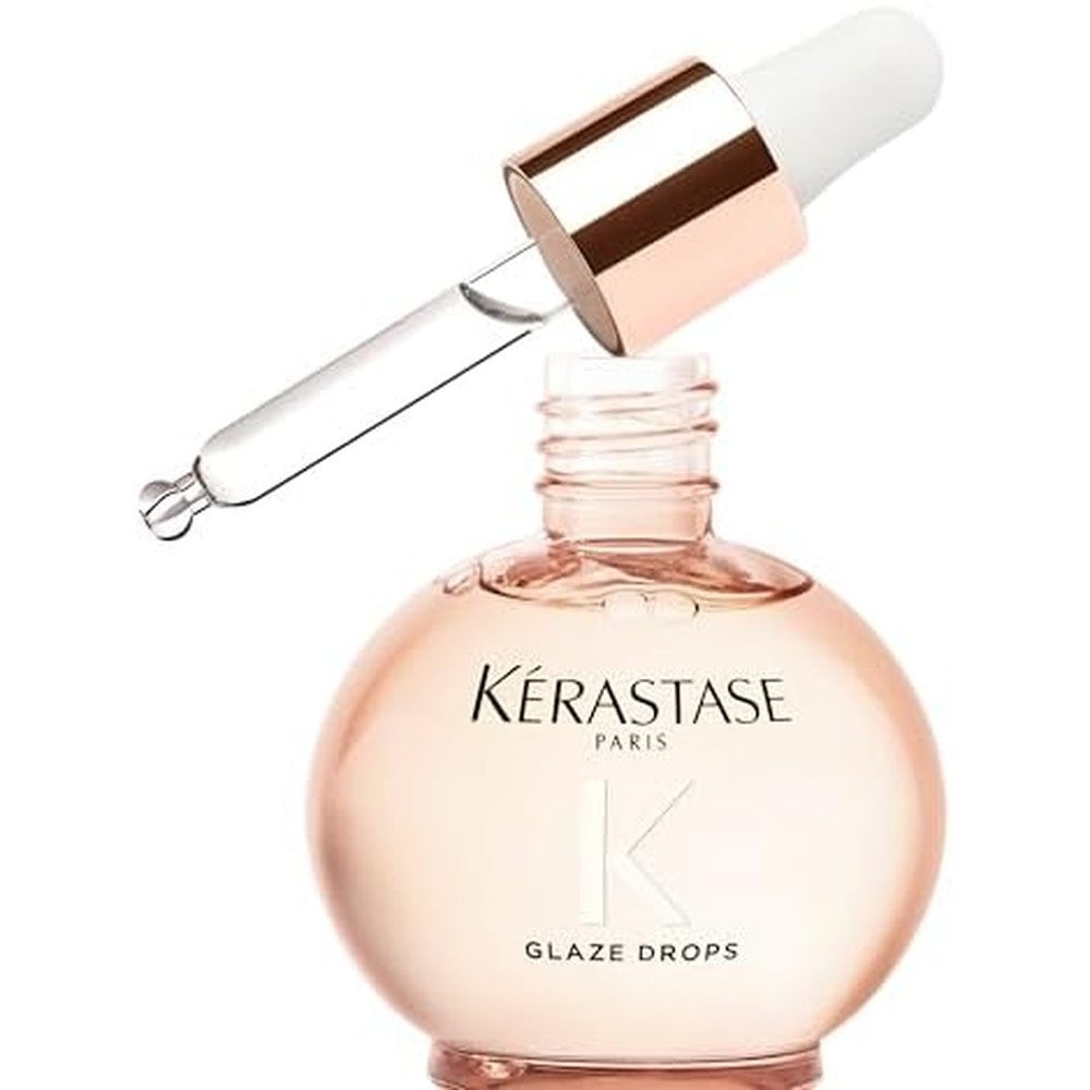 KÃ©rastase Gloss Absolu Glaze Drops 45ml bottle front view showing the premium dropper design for anti frizz hair oil.