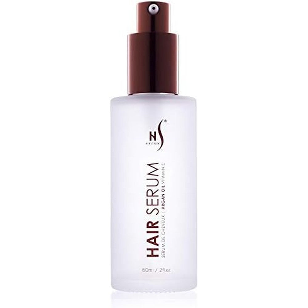 HerStyler Hair Repair Serum front view bottle of argan oil frizz control treatment.