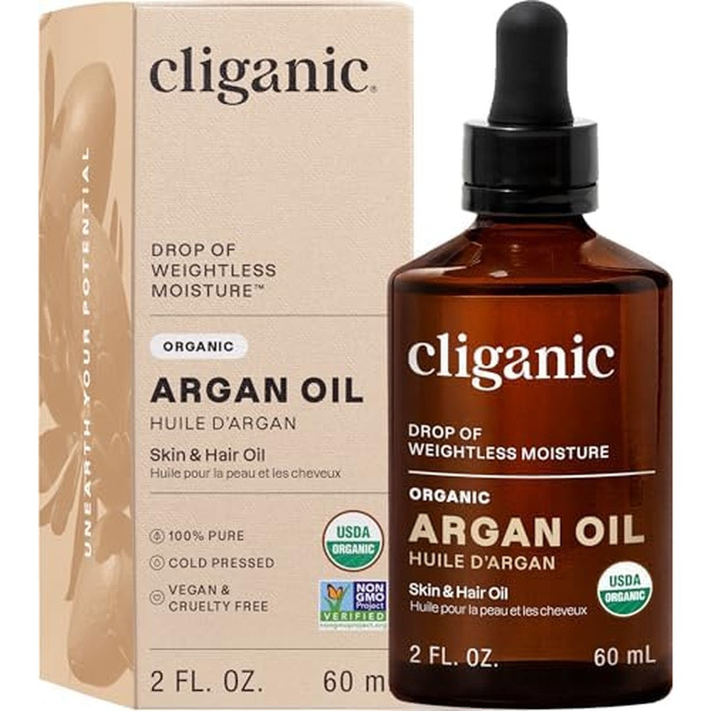 Cliganic organic argan oil 100 percent pure for hair growth and face care